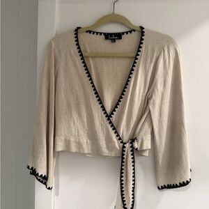 Lulu's Cream Top with Black Detailing